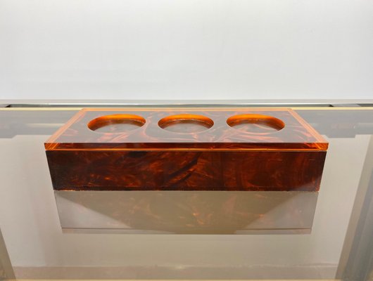 Acrylic Tortoise Shell Effect Rectangular Box, Italy, 1970s-LYQ-1171536