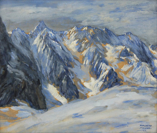 Adalbert Holzer, Wettersteinkam: Das Blau der Berge, 1923, Watercolor