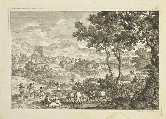 Adam Perelle, Landscape, Etching, 18th Century-ZCI-2029321