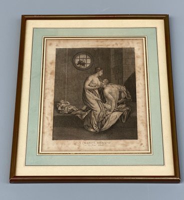 Adams, Roman Charity, 19th Century, Engravings, Framed, Set of 2-QKG-1357188