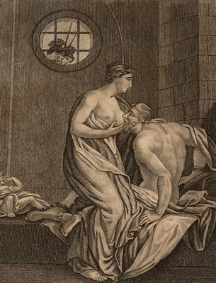 Adams, Roman Charity, 19th Century, Engravings, Framed, Set of 2-QKG-1357188