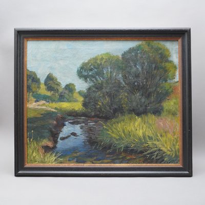 Adelbert Wimmenauer, Impressionist Landscape, 1890s, Oil on Canvas, Framed-RST-1369592