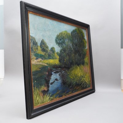 Adelbert Wimmenauer, Impressionist Landscape, 1890s, Oil on Canvas, Framed-RST-1369592