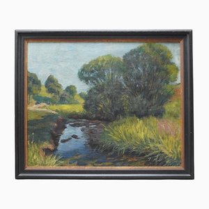 Adelbert Wimmenauer, Impressionist Landscape, 1890s, Oil on Canvas, Framed-RST-1369592