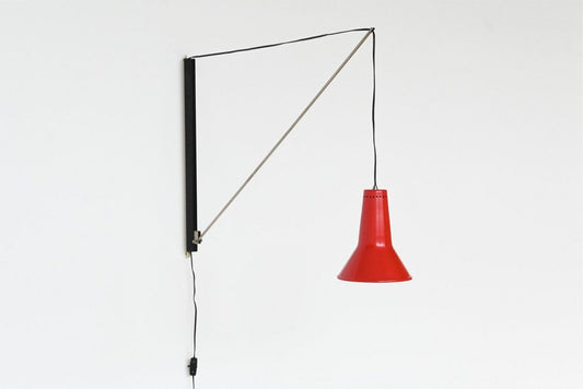 Adjustable Arc Wall Lamp by W. Hagoort for Hagoort, the Netherlands, 1960s