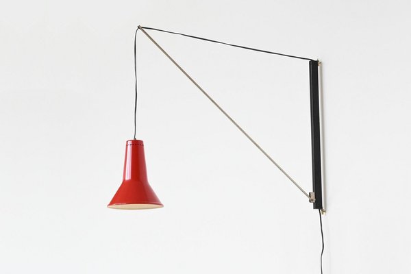 Adjustable Arc Wall Lamp by W. Hagoort for Hagoort, the Netherlands, 1960s-BXV-1818729