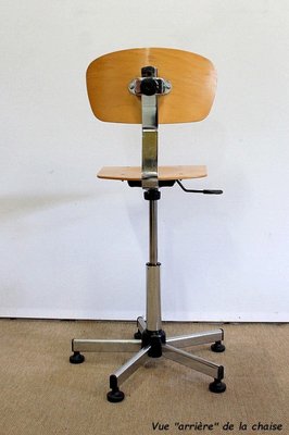 Adjustable Architect's Chair in Chromed Metal, 1960s-RVK-1016382