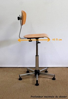 Adjustable Architect's Chair in Chromed Metal, 1960s-RVK-1016382