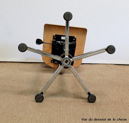 Adjustable Architect's Chair in Chromed Metal, 1960s-RVK-1016382