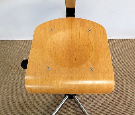 Adjustable Architect's Chair in Chromed Metal, 1960s-RVK-1016382