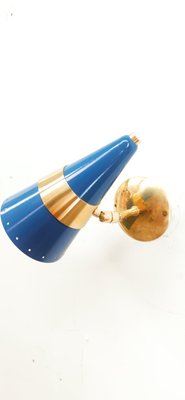 Adjustable Blue & Gold Cone Wall Lamp-QLH-1326278