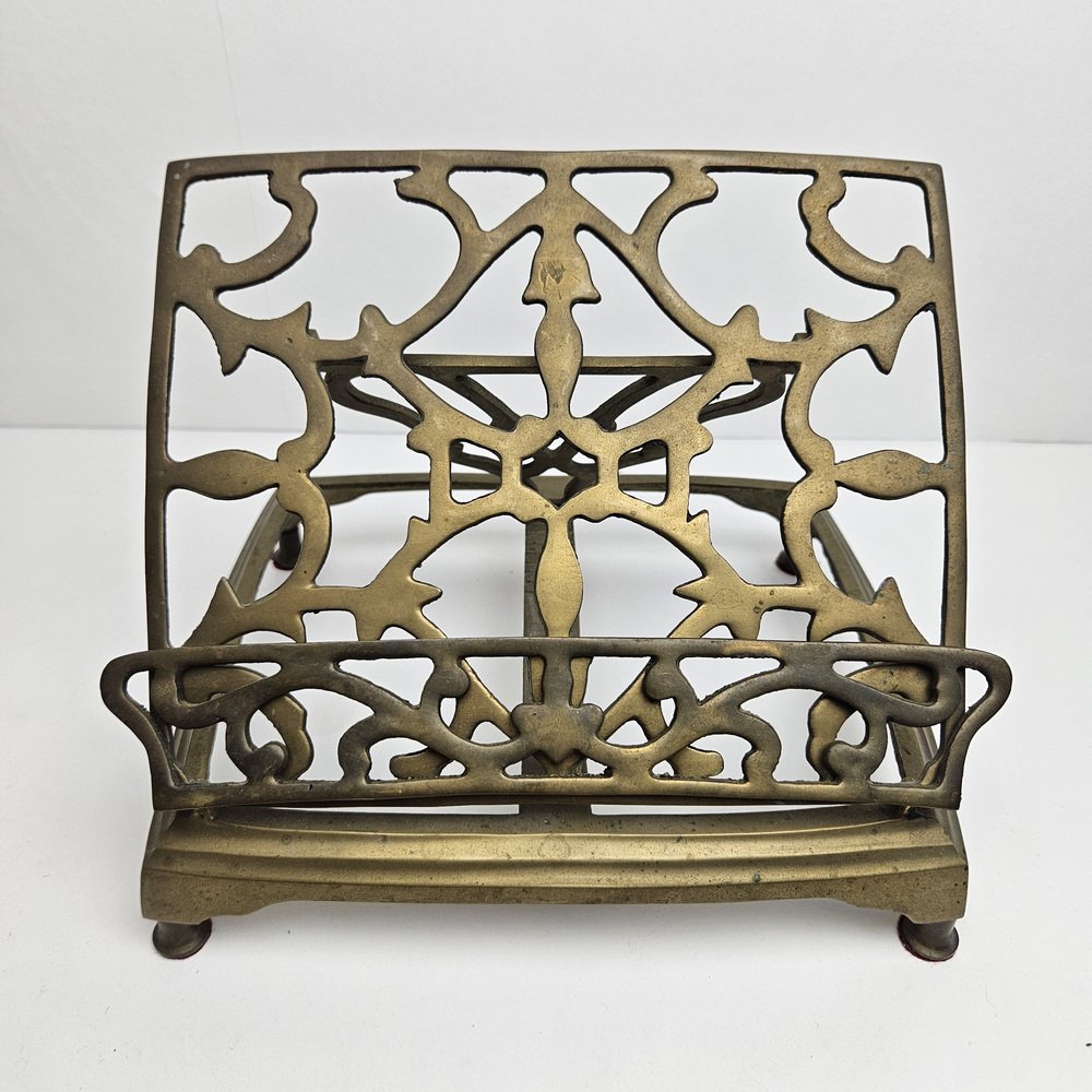 Adjustable Book or Magazine Stand in Brass, 1890s