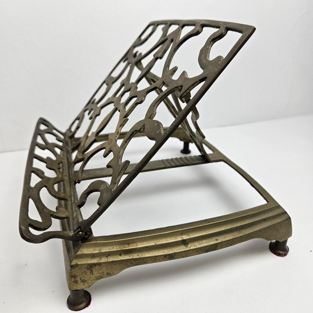 Adjustable Book or Magazine Stand in Brass, 1890s