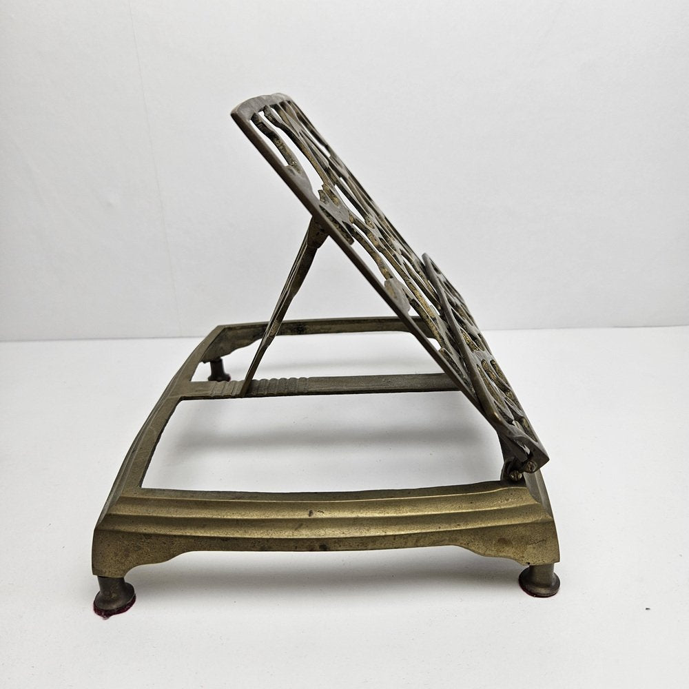 Adjustable Book or Magazine Stand in Brass, 1890s