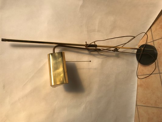 Adjustable Brass Floor Lamp on Granite Base, 1970s-WQQ-1326303