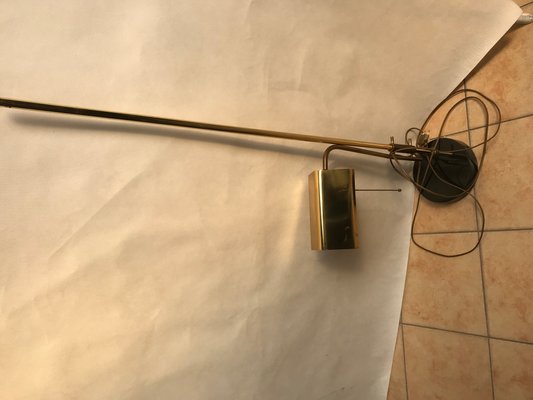 Adjustable Brass Floor Lamp on Granite Base, 1970s-WQQ-1326303