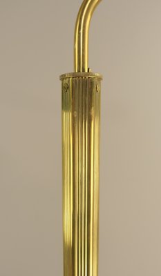 Adjustable Brass Floor Lamp with Green Shade, Italy, 1930s-KDB-1804695