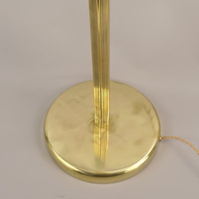 Adjustable Brass Floor Lamp with Green Shade, Italy, 1930s-KDB-1804695