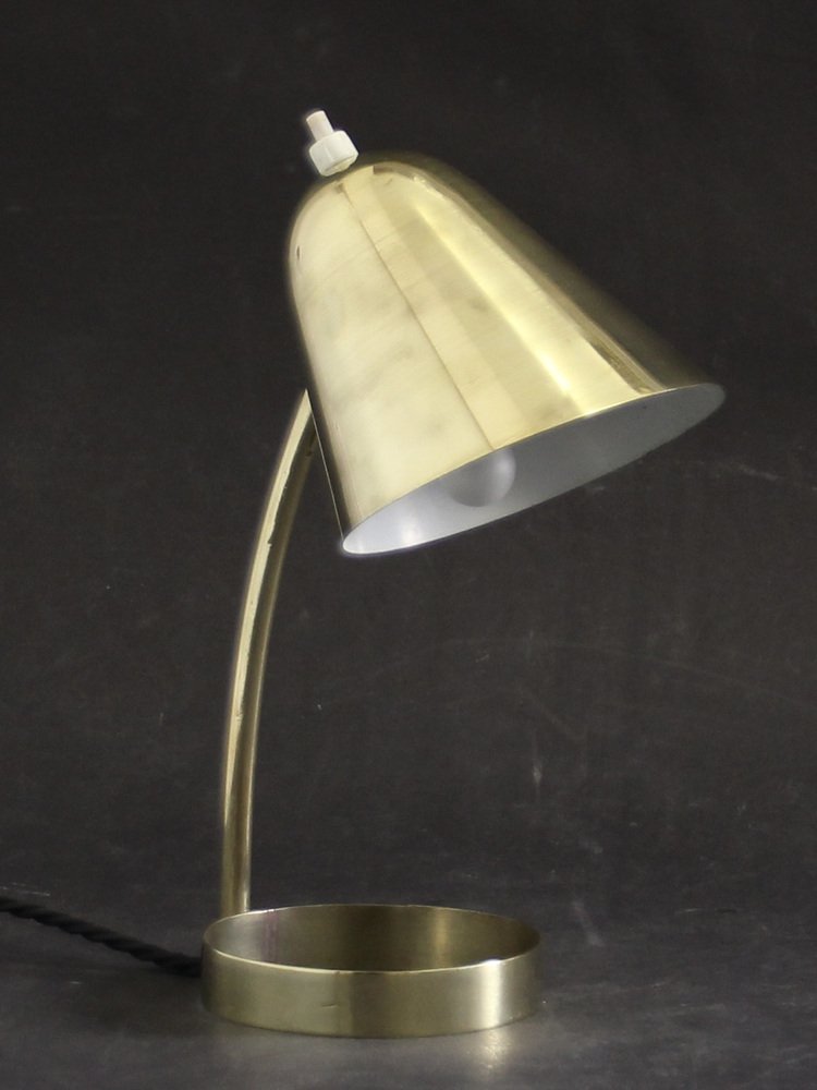 Adjustable Brass Table Lamps by Jacques Biny for Luminalité, 1950s, Set of 2