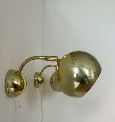 Adjustable Brass Wall Lights, Sweden, 1970, Set of 2-KAI-2035482