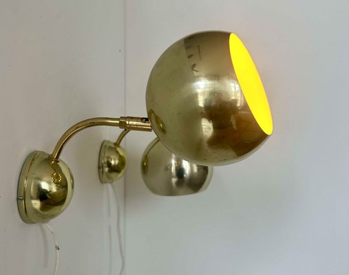 Adjustable Brass Wall Lights, Sweden, 1970, Set of 2-KAI-2035482