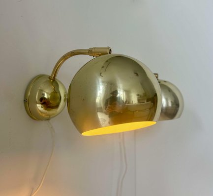 Adjustable Brass Wall Lights, Sweden, 1970, Set of 2-KAI-2035482