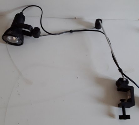 Adjustable Chrome and Black Plastic Clamp Table Lamp from Näve, 1980s-HOI-706526