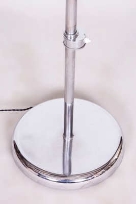 Adjustable Chrome Floor Lamp in Steel & Milk Glass C,zech, 1930s-WHY-1733870