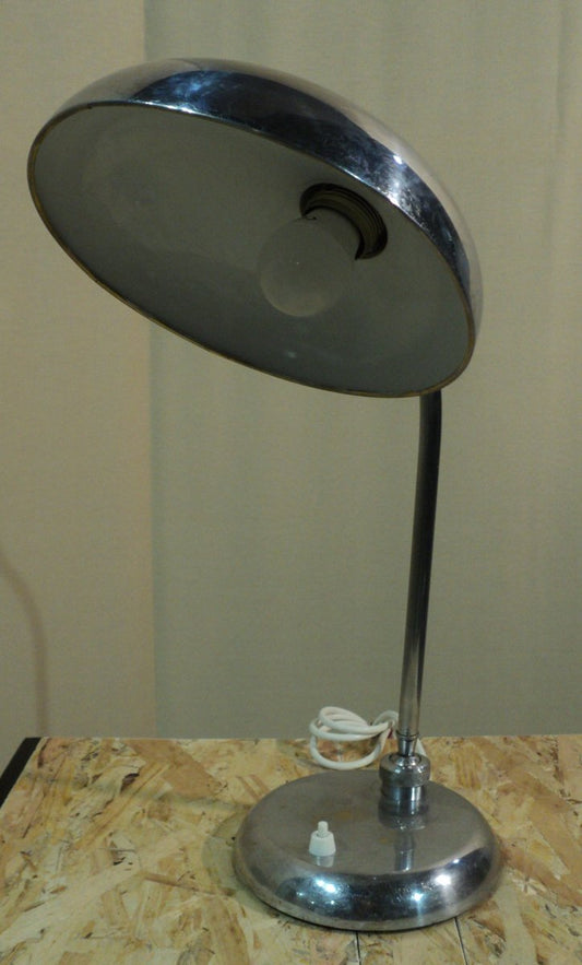 Adjustable Chromed Brass Table Lamp from Seminara Torino, 1950s