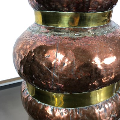 Adjustable Copper & Brass Table Lamp, Italy, 1970s-LYQ-1171778