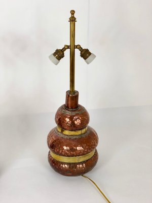 Adjustable Copper & Brass Table Lamp, Italy, 1970s-LYQ-1171778