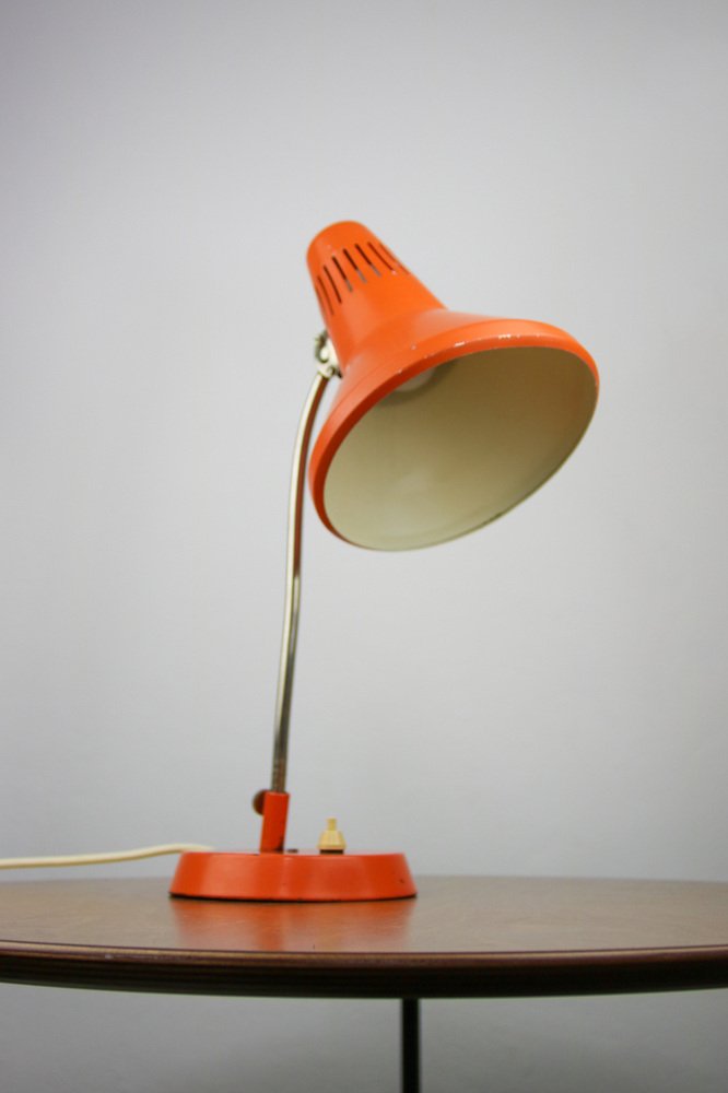 Adjustable Desk Lamp in Orange Painted Metal from TEP, 1970s