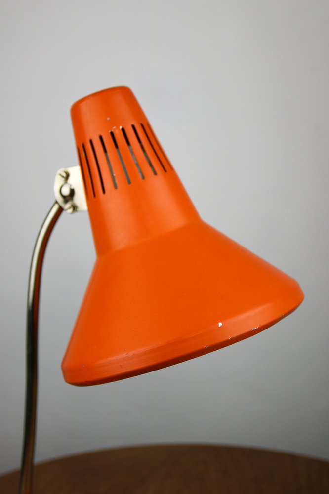 Adjustable Desk Lamp in Orange Painted Metal from TEP, 1970s