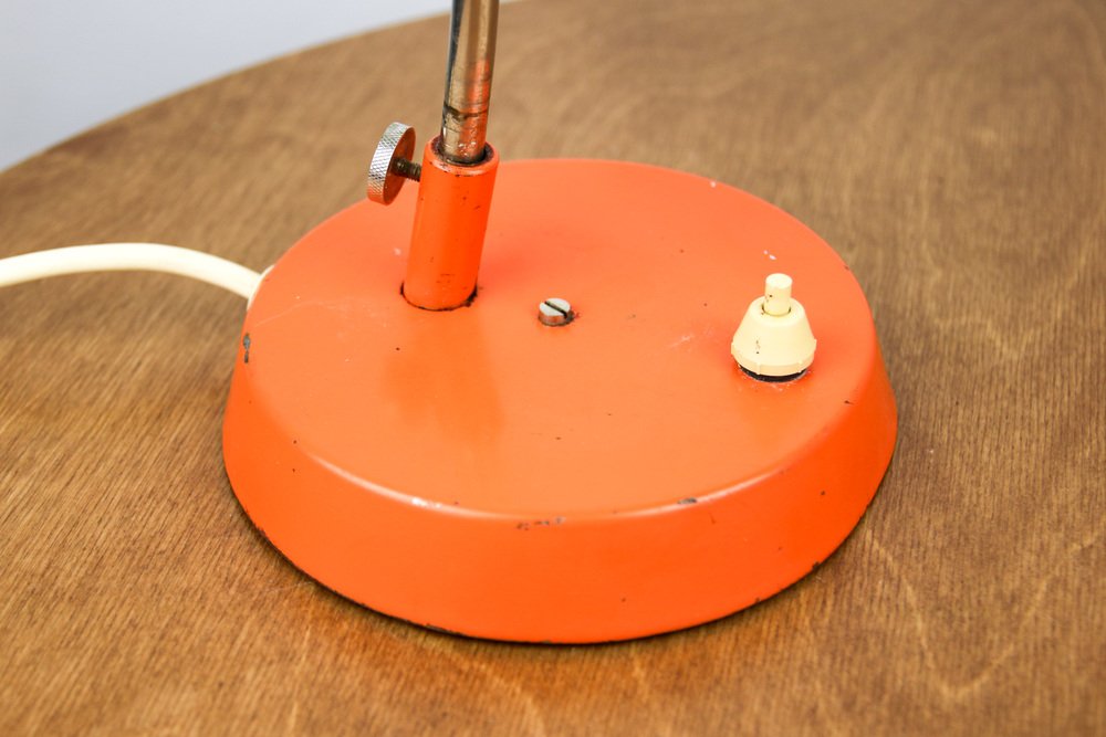 Adjustable Desk Lamp in Orange Painted Metal from TEP, 1970s