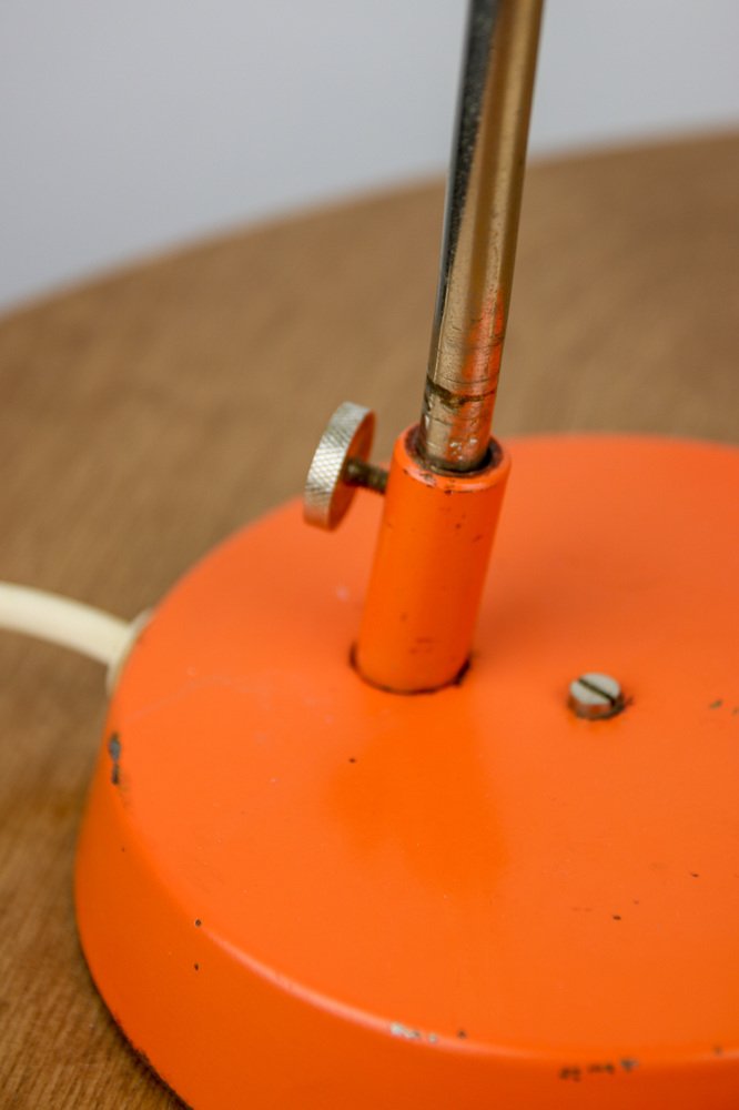 Adjustable Desk Lamp in Orange Painted Metal from TEP, 1970s