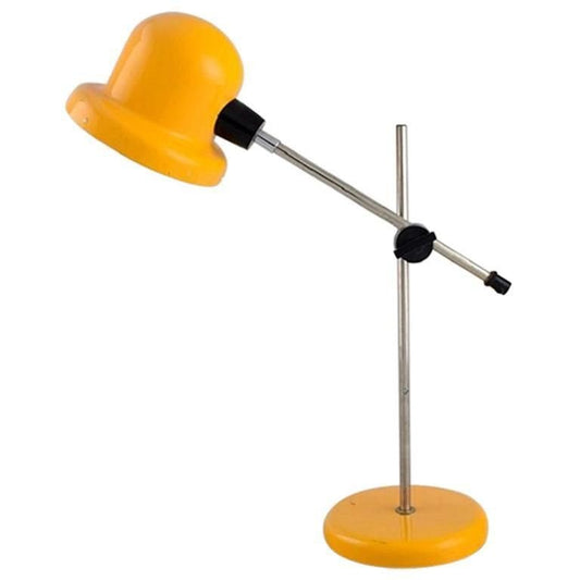 Adjustable Desk Lamp in Yellow Lacquered Metal, 1970s