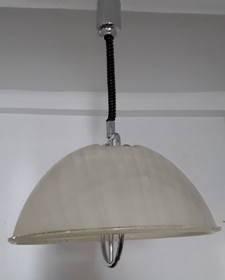 Adjustable Double Flame Ceiling Lamp with Chrome Metal Mount, 1970s-HOI-933103