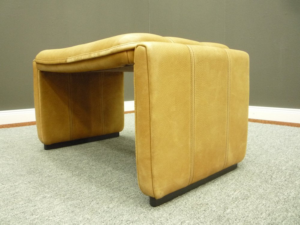 Adjustable DS-50 Lounge Chair and Footstool in Buffalo Leather from De Sede, 1970s, Set of 2