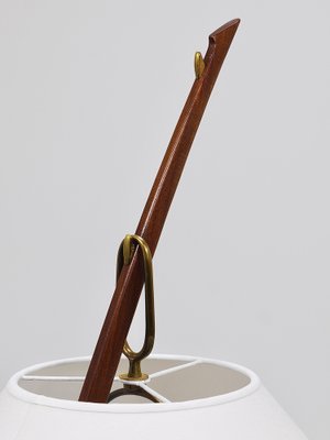 Adjustable Floor Lamp in Brass and Walnut by J. T. Kalmar for Kalmar, 1950s-MWV-1800079