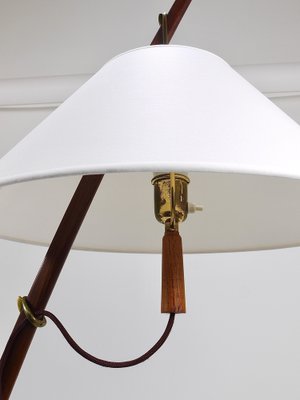 Adjustable Floor Lamp in Brass and Walnut by J. T. Kalmar for Kalmar, 1950s-MWV-1800079