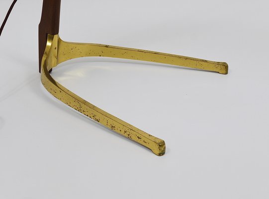 Adjustable Floor Lamp in Brass and Walnut by J. T. Kalmar for Kalmar, 1950s-MWV-1800079