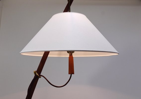 Adjustable Floor Lamp in Brass and Walnut by J. T. Kalmar for Kalmar, 1950s-MWV-1800079