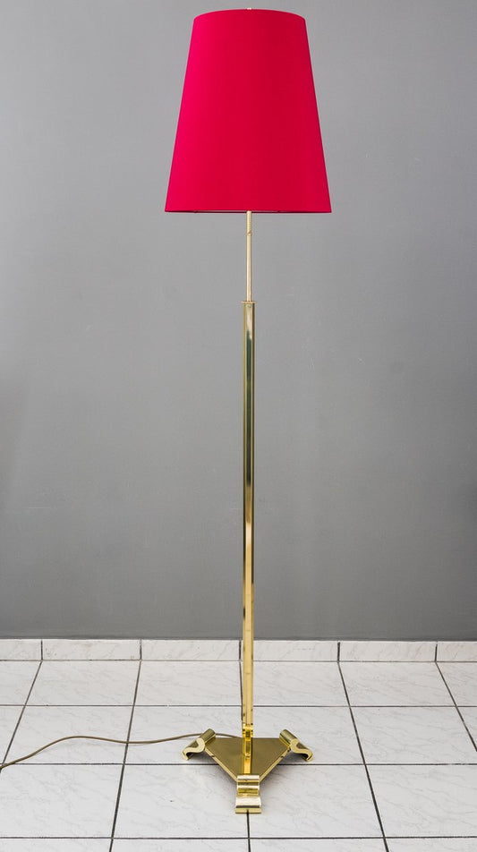 Adjustable Floor Lamp with Fabric Shade, 1950s