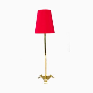 Adjustable Floor Lamp with Fabric Shade, 1950s-SPD-875748