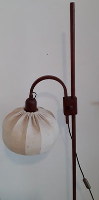 Adjustable Floor Lamp with Teak Frame and Segmented Fabric Shade, 1970s-HOI-1134130