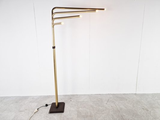 Adjustable Floor Lamps in Brass attributed to Goffredo Reggiani, Italy, 1970s, Set of 2-IRH-1396125