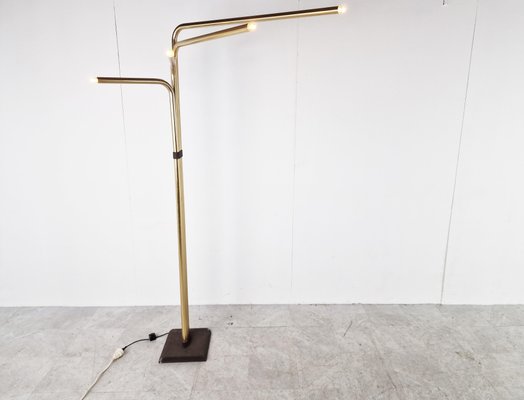 Adjustable Floor Lamps in Brass attributed to Goffredo Reggiani, Italy, 1970s, Set of 2-IRH-1396125