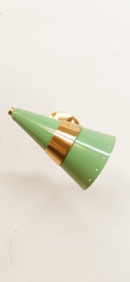 Adjustable Green & Gold Cone Wall Lamp-QLH-1326275