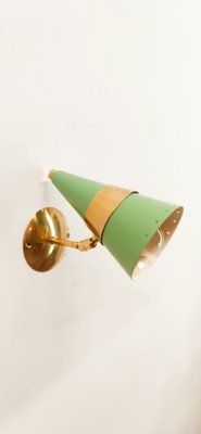 Adjustable Green & Gold Cone Wall Lamp-QLH-1326275