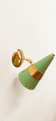 Adjustable Green & Gold Cone Wall Lamp-QLH-1326275